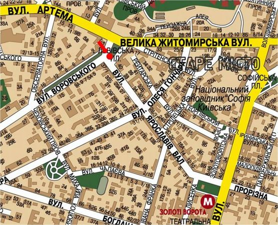 Схема рекламної площини за адресою Львовская пл. (территория парка), в сторону Ярославов Вал ул., №6