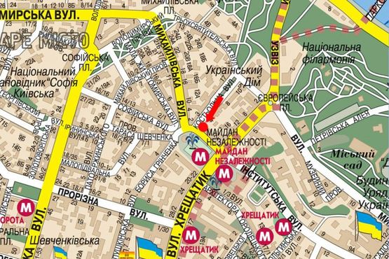 Схема рекламной плоскости по адресу Независимости пл., 2 / Костельная ул., в сторону Михайловская ул.