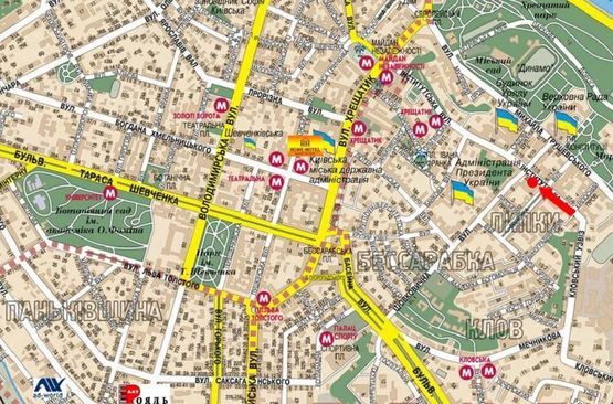 Схема рекламной плоскости по адресу Институтская ул., 22, в сторону Шелковичная ул.