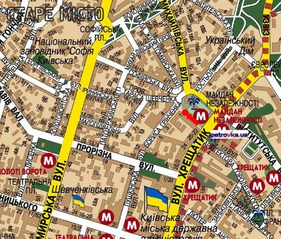 Схема рекламной плоскости по адресу Независимости пл., возле "Главпочтампт", в сторону Софиевская ул., №4