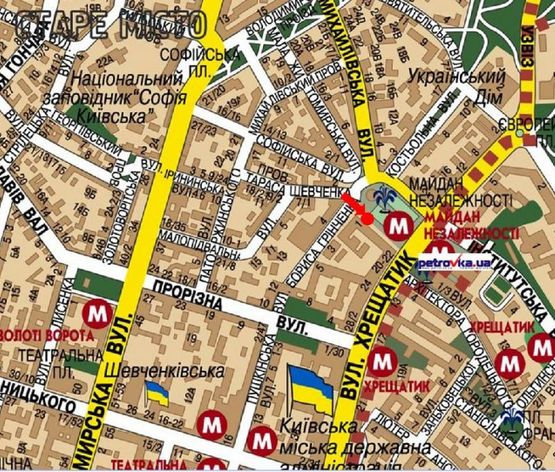 Схема рекламної площини за адресою Независимости пл., возле "Главпочтампт", в сторону Крещатик ул., №4