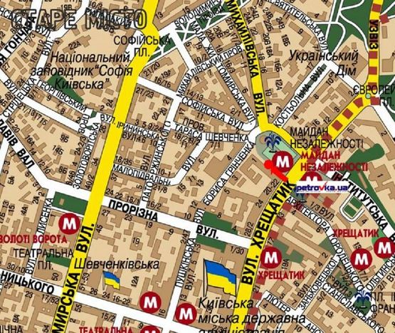 Схема рекламной плоскости по адресу Независимости пл., возле "Главпочтампт", в сторону Софиевская ул., №3