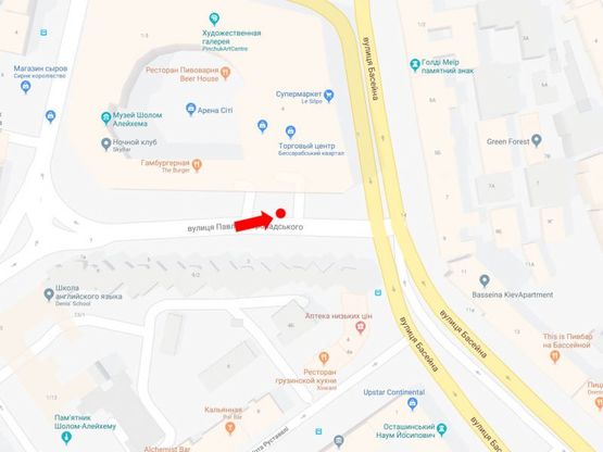 Схема рекламной плоскости по адресу Бассейная, 6, ТЦ "Арена сити" и "Мандарин плаза", в сторону ул. Бассейная