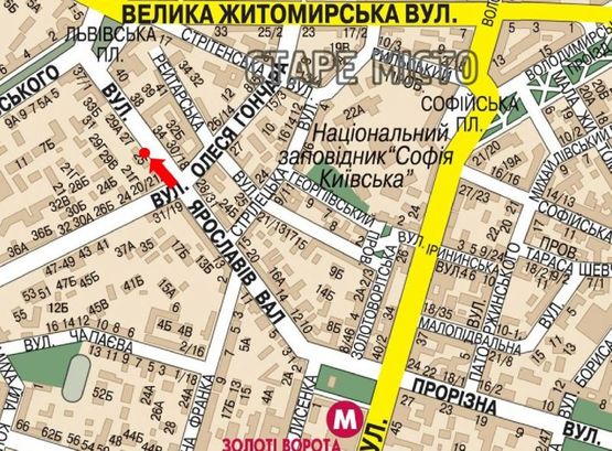 Схема рекламной плоскости по адресу Ярославов Вал ул., 25, в сторону Львовская пл.