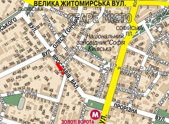 Схема рекламной плоскости по адресу Ярославов Вал ул., 13 / ул. Стрелецкая, напротив отеля "Radisson Blu", в сторону Владимирская ул.