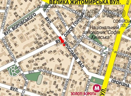 Схема рекламной плоскости по адресу Ярославов Вал ул., 19, напротив отеля "Radisson Blu", в сторону Владимирская ул.