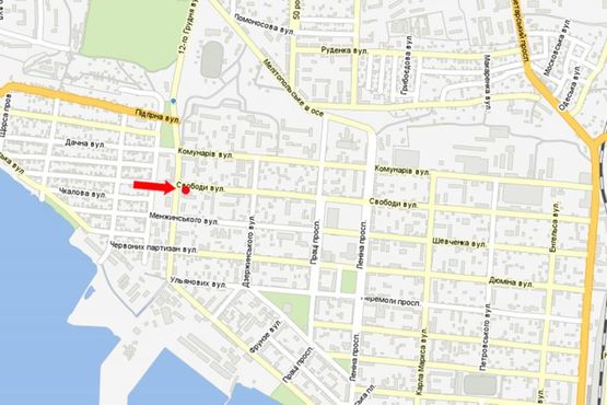 Схема рекламної площини за адресою Свободы ул., возле ПТУ