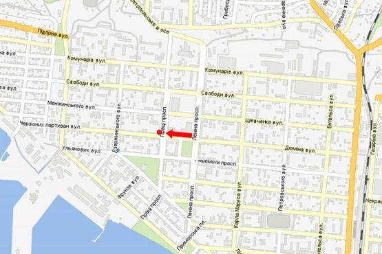 Схема рекламної площини за адресою Дюмина ул., возле "Укртелекома"