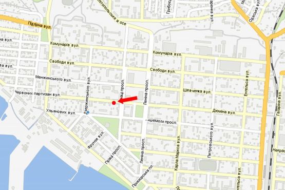 Схема рекламної площини за адресою Дюмина ул., возле магазина "Лотос"