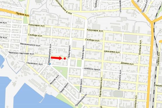 Схема рекламної площини за адресою Дюмина ул., возле магазина "Лотос"