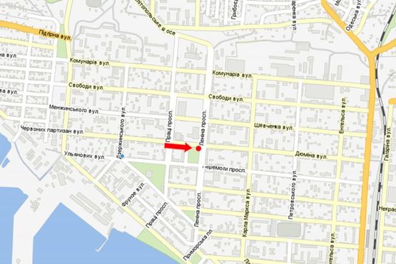 Схема рекламної площини за адресою Дюмина ул., возле горсовета