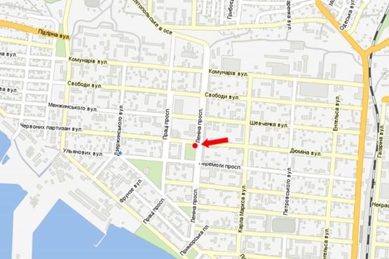 Схема рекламної площини за адресою Дюмина ул., возле горсовета