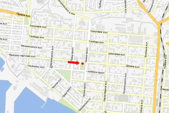 Схема рекламної площини за адресою Дюмина ул., возле горсовета