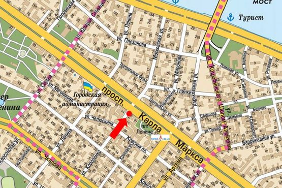 Схема рекламної площини за адресою Яворницкого пр. (бывш. Маркса пр.) / Короленко ул., ТРЦ "Grand Plaza"