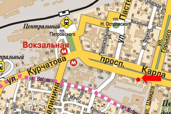 Схема рекламной плоскости по адресу Яворницкого пр. (бывш. Маркса пр.), 113