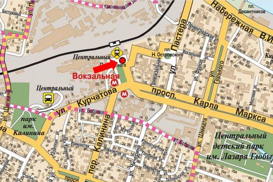 Схема рекламної площини за адресою Привокзальная ул. / Вокзальная пл. (бывш. Петровского пл.)