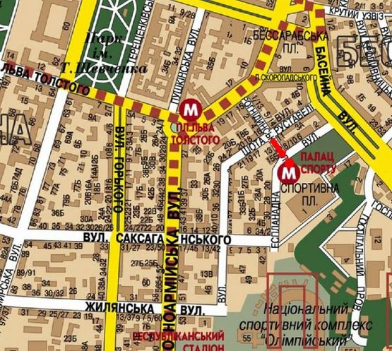 Схема рекламної площини за адресою Эспланадная ул., 1 / Рогнединская ул., ст. м. "Дворец спорта", возле ТРЦ "Gulliver"