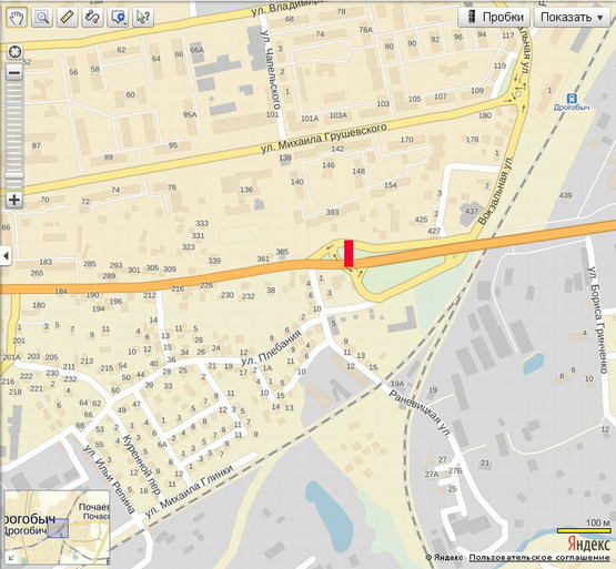 Схема рекламной плоскости по адресу Стрийська, (сторона Б)