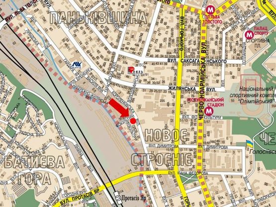 Схема рекламной плоскости по адресу Короленковская ул., 6, на светофоре, поворот на супермаркет "Мегамаркет", в сторону Деловая ул. (бывш. ул. Димитрова)