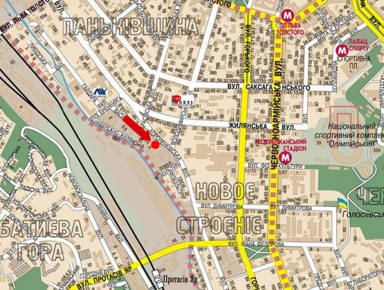 Схема рекламной плоскости по адресу Короленковская ул., 4 / Владимирская ул., на светофоре, в сторону Малевича ул. (бывш. Боженка ул.)