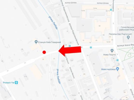 Схема рекламной плоскости по адресу Федорова ул., 32 / ул. Ямская, в сторону ул. Протасов Яр