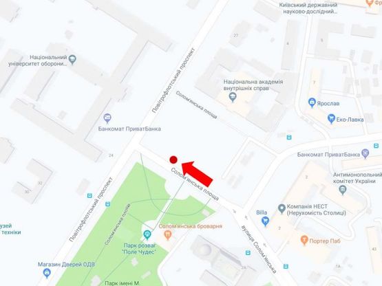 Схема рекламной плоскости по адресу Соломенская пл., на светофоре, в сторону Воздухофлотского  пр.