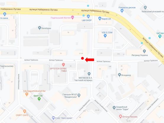 Схема рекламной плоскости по адресу Туровская ул. - ул. Почайнинская, в сторону ст.м. "Тараса Шевченко"