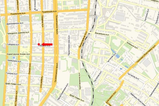 Схема рекламной плоскости по адресу Соборная ул., возле магазина "Комфорт"