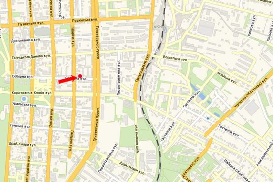 Схема рекламной плоскости по адресу Соборная ул., возле магазина "Соборний"