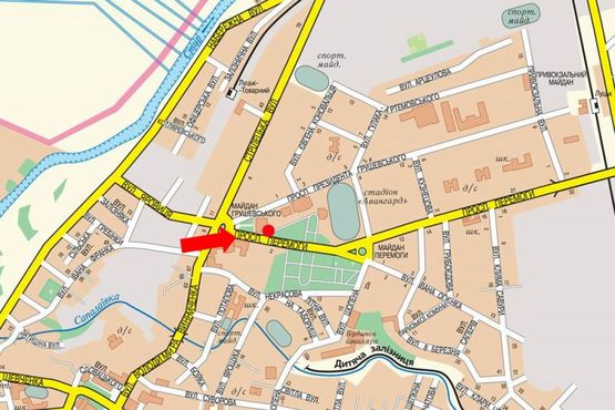 Схема рекламної площини за адресою Победы пр., возле СБУ