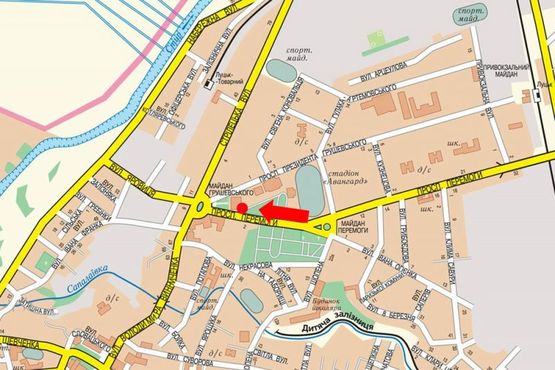 Схема рекламной плоскости по адресу Победы пр., возле СБУ