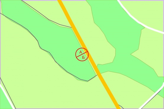 Схема рекламної площини за адресою Академіка Заболотного, (після 300 метрів руху від росподілювача в напрямку до Столичне шосе)