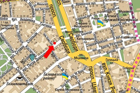 Схема рекламної площини за адресою Дорошенка ул., 2, остановка, в сторону Свободы пр.