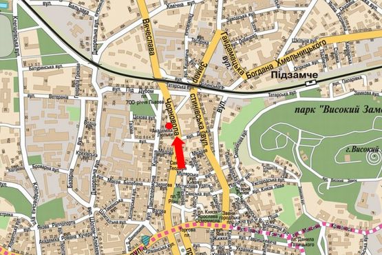 Схема рекламної площини за адресою Черновола пр. / Детько ул., разделитель, из центра