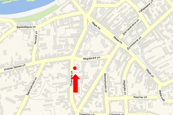 Схема рекламной плоскости по адресу Пушкина ул., возле церкви