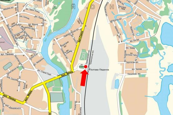 Схема рекламної площини за адресою Славы пл., 1, возле Южного ж/д вокзала