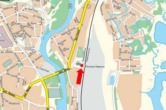 Схема рекламної площини за адресою Славы пл., 1, возле Южного ж/д вокзала