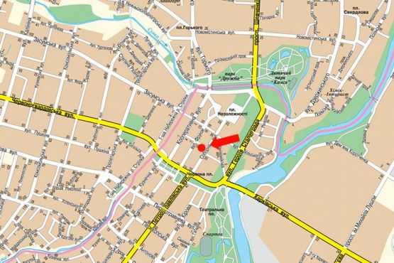 Схема рекламной плоскости по адресу Терезова пер., возле магазина "Лайф"