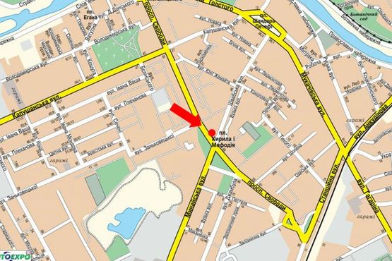 Схема рекламной плоскости по адресу Свободы пр. - ул. Минайская, пл. Кирила и Мефодия, возле церкви