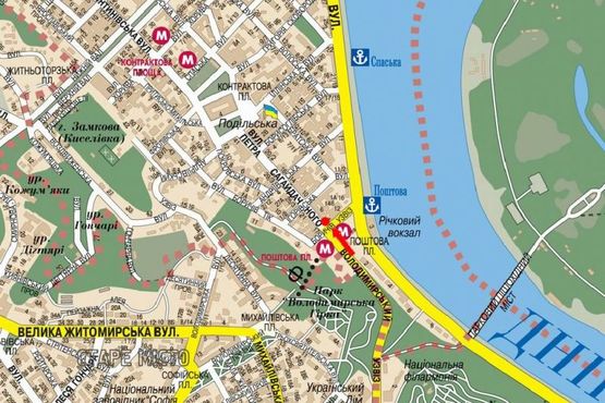 Схема рекламной плоскости по адресу Сагайдачного ул., 4, в сторону Контрактовая пл.