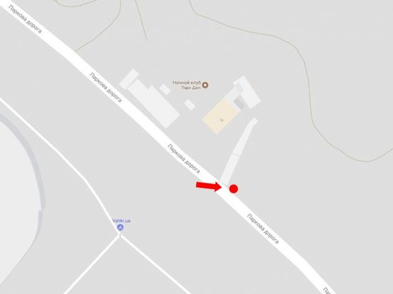 Схема рекламної площини за адресою Парковая дорога ул., 16, ресторан "Dali park", в сторону Днепровского спуска