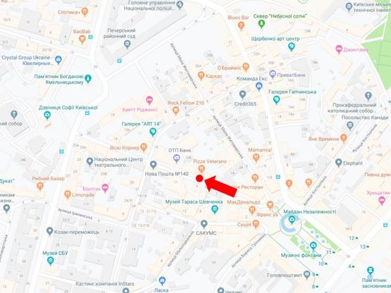 Схема рекламной плоскости по адресу Софиевская ул., 8а, в сторону ул. Владимирская