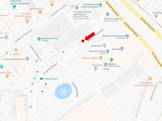 Схема рекламной плоскости по адресу Эспланадная ул. / ул. Рогнединская, напротив ТРЦ "Gulliver", в сторону Дворца Спорта