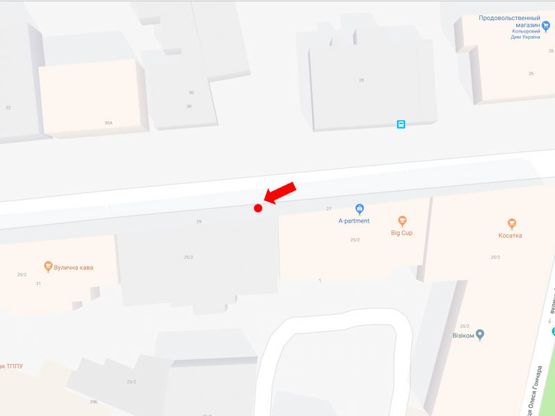 Схема рекламной плоскости по адресу Б. Житомирская ул., 29, в сторону пл. Львовская