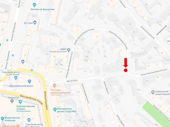 Схема рекламной плоскости по адресу Круглоуниверситетская ул., 16, в сторону ул. Лютеранской