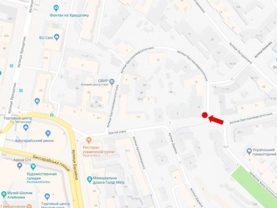 Схема рекламной плоскости по адресу Круглоуниверситетская ул., 16, в сторону ул. Банковой