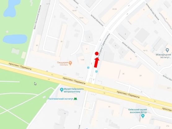 Схема рекламной плоскости по адресу Гаврилишина ул. (бывш. ул. Василевской), 3, разделитель, напротив супермаркета "Сильпо", ТРЦ "Smart Plaza", в сторону Лукьяновки