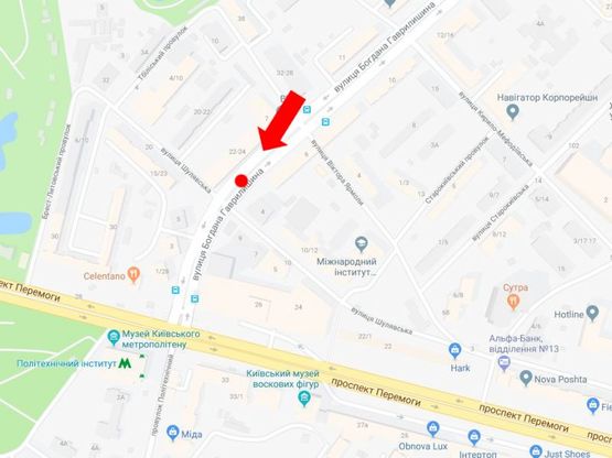 Схема рекламной плоскости по адресу Гаврилишина ул. (бывш. ул. Василевской), 7 , разделитель, в сторону ТРЦ "Smart Plaza", пр. Победы