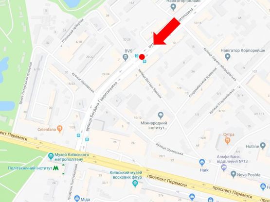 Схема рекламной плоскости по адресу Гаврилишина ул. (бывш. ул. Василевской), 8 / ул. Ярмолы, разделитель, возле магазина "АТБ", "Рода", в сторону пр. Победы