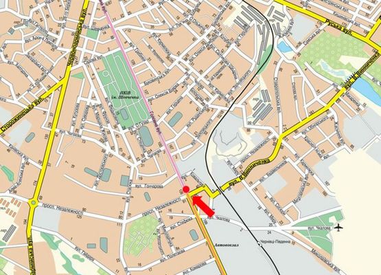 Схема рекламной плоскости по адресу Главная ул., 126А / Независимости пр., в центр